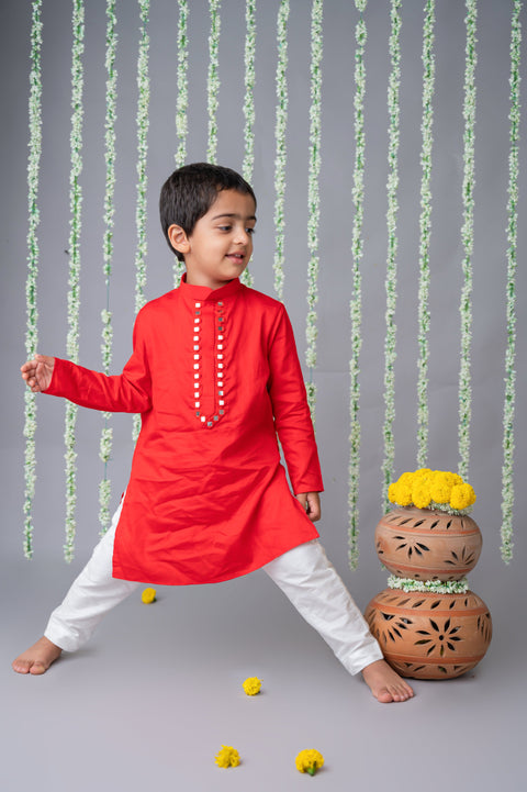 Pre-Order: Mirror Embroidered Kurta Set