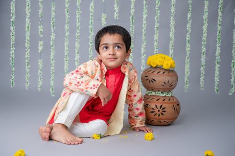 Pre-Order: Floral Printed Jacket Set with Pant