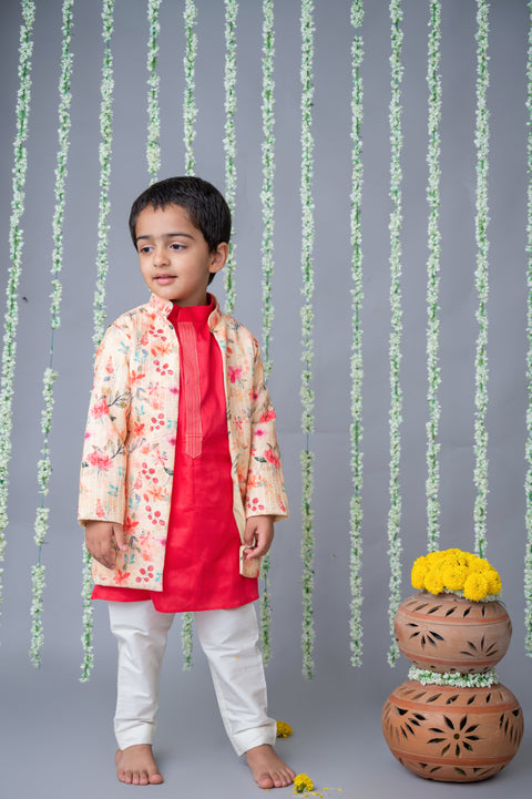 Pre-Order: Floral Printed Jacket Set with Pant