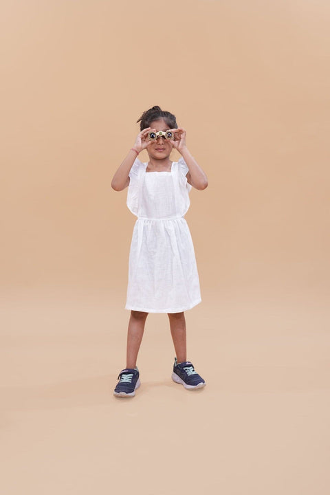 Pre-Order: Pure White Above Knee Length Dress