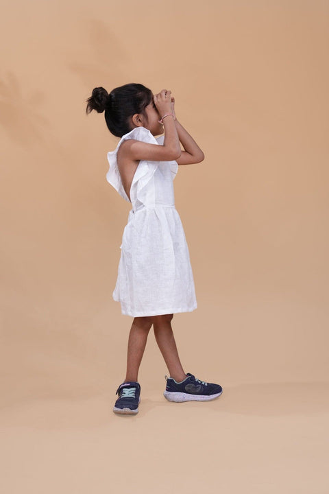 Pre-Order: Pure White Above Knee Length Dress