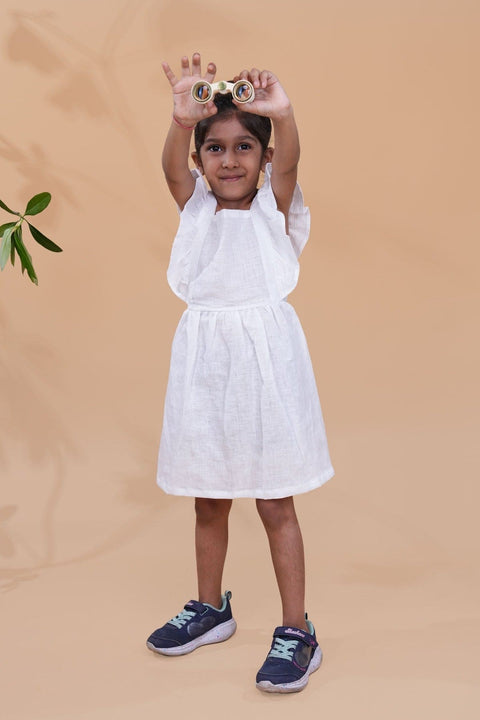 Pre-Order: Pure White Above Knee Length Dress