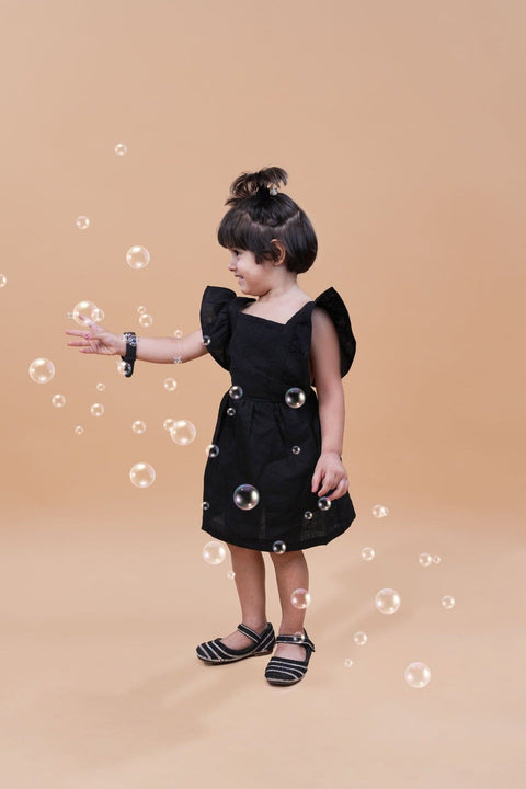 Pre-Order: Solid Black above knee Length Dress