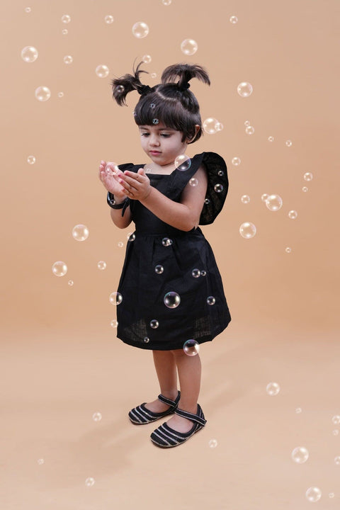 Pre-Order: Solid Black above knee Length Dress