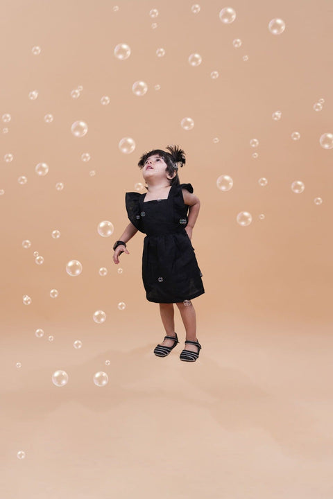 Pre-Order: Solid Black above knee Length Dress