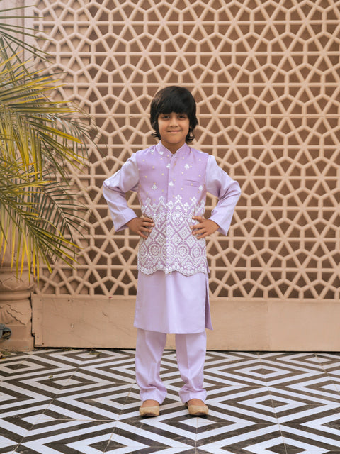 Pre Order : Lilac Charm Nehru Jacket Set