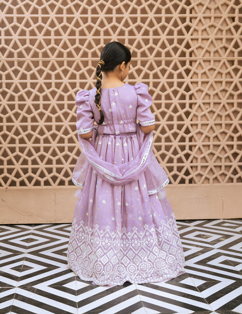 Pre Order : Lilac Bloom Lehenga Set