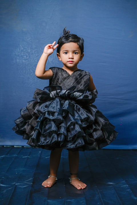 Pre-Order: Black Frilled Dress