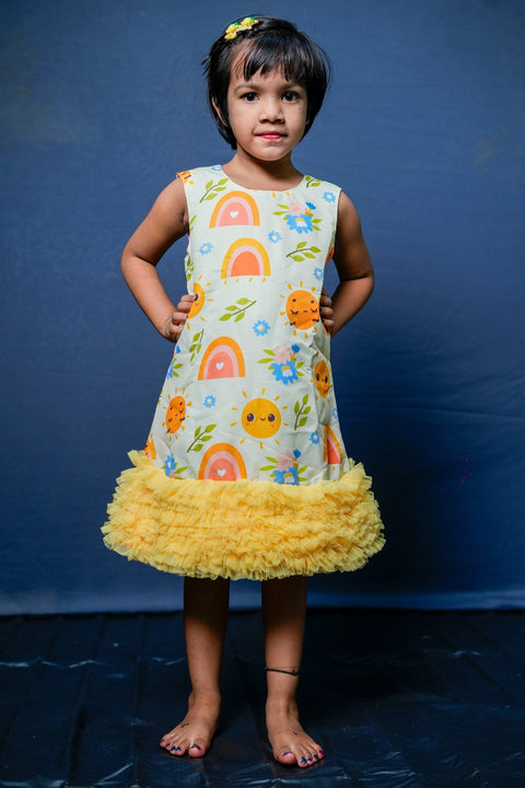 Pre-Order: Printed Dress with frills