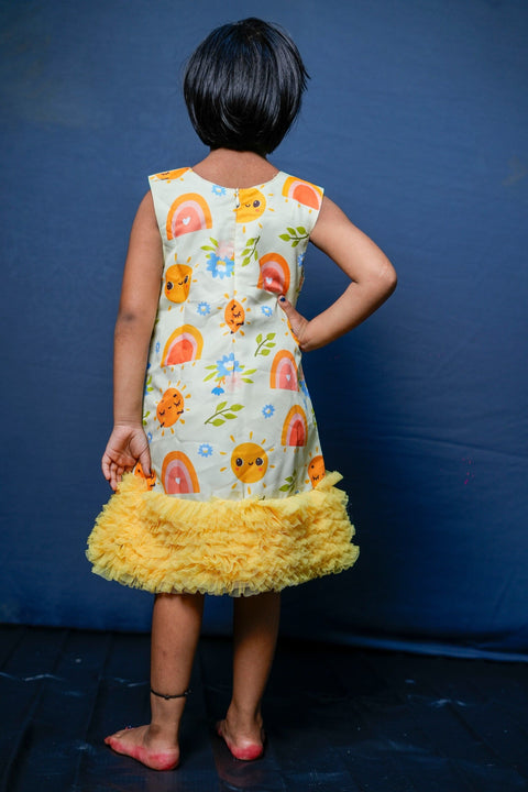 Pre-Order: Printed Dress with frills