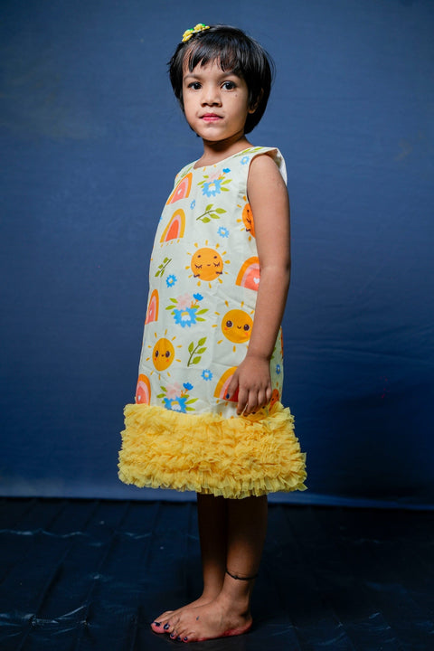 Pre-Order: Printed Dress with frills