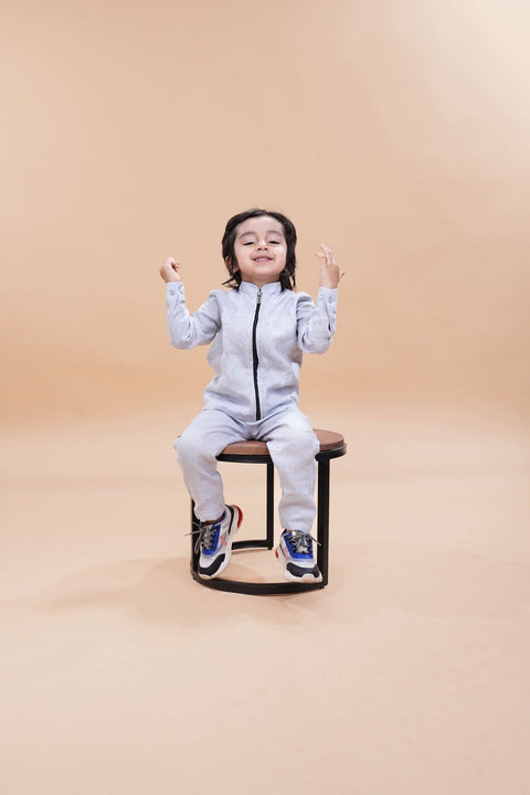 Pre-Order: Jacket Pants Styled Pure Linen Co-ords (Steel Grey Colour)