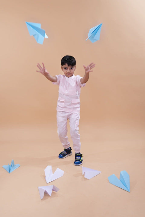 Pre-Order: Box Pleated Pure Linen  Premium Co-ords - Pink