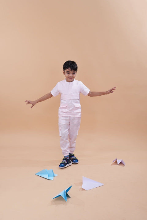 Pre-Order: Box Pleated Pure Linen  Premium Co-ords - Pink