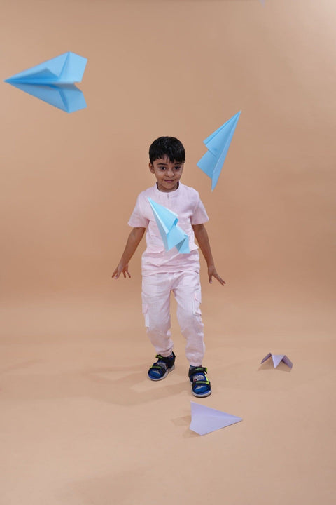 Pre-Order: Box Pleated Pure Linen  Premium Co-ords - Pink