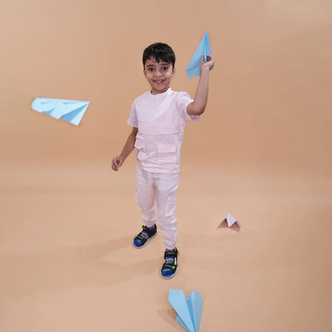 Pre-Order: Box Pleated Pure Linen  Premium Co-ords - Pink