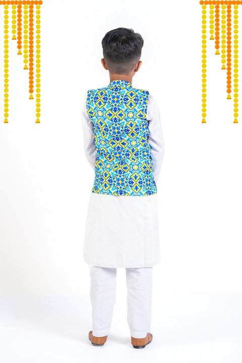 Pre-Order: Mosaic bandi with silk kurta pants