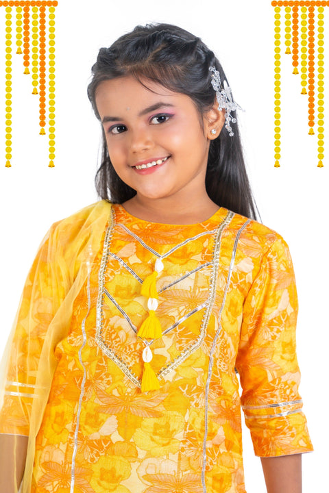 Pre-Order: Yellow floral suit with straight pants