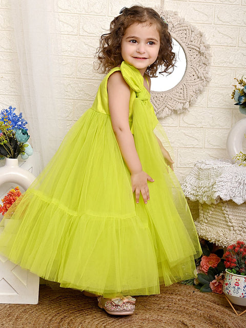 Pre Order: Neon Green Big Bow Dres