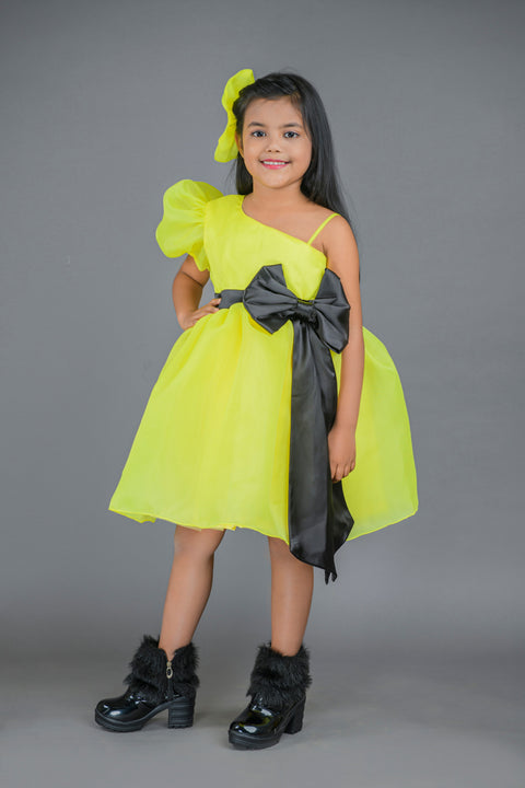 Pre-Order: Neon Yellow organza frock