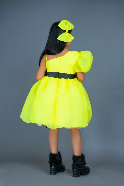 Pre-Order: Neon Yellow organza frock