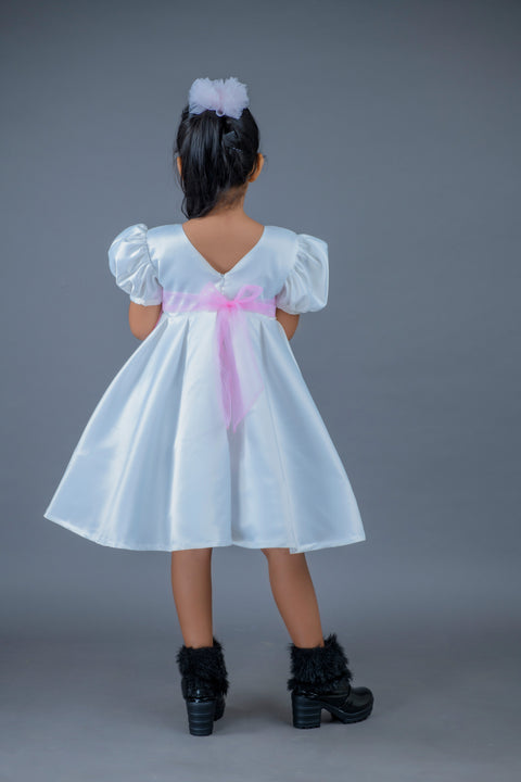 Pre-Order: White Frock Organza Flower