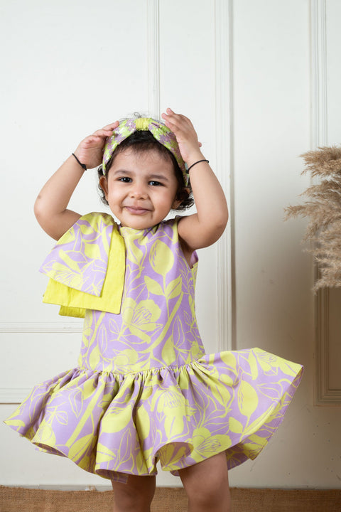 Pre-Order: Green Lilac Ruffle Dress