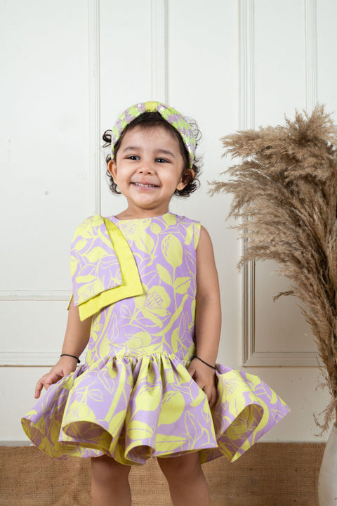 Pre-Order: Green Lilac Ruffle Dress