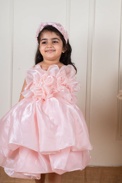 Pre-Order: Peach Frill Layered Dress