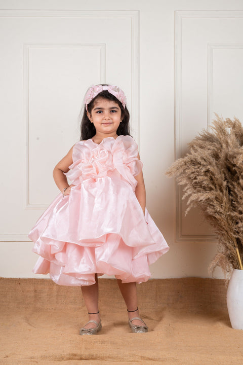 Pre-Order: Peach Frill Layered Dress