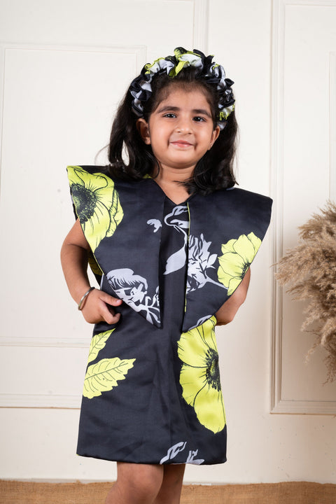 Pre-Order: Black Floral Print Dress