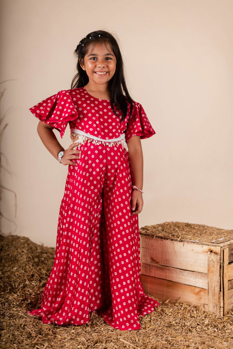 Pre-Order: Pink Bandhej Jumpsuit