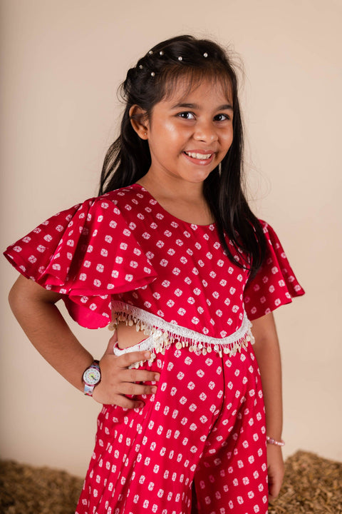 Pre-Order: Pink Bandhej Jumpsuit