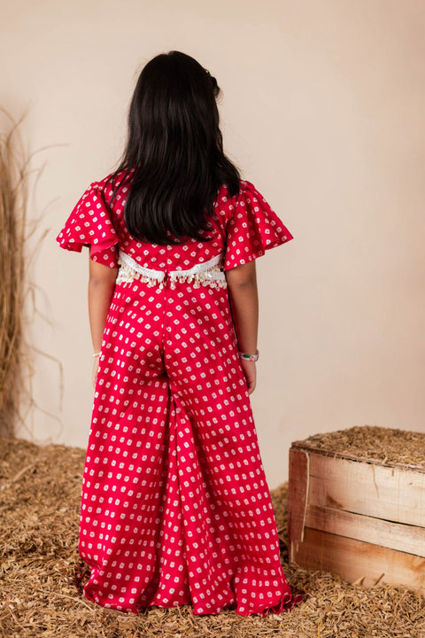 Pre-Order: Pink Bandhej Jumpsuit