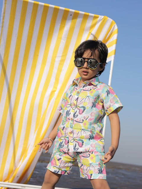 Pre-Order: Fruit and Punch Printed Pure Linen  Premium Co-ords