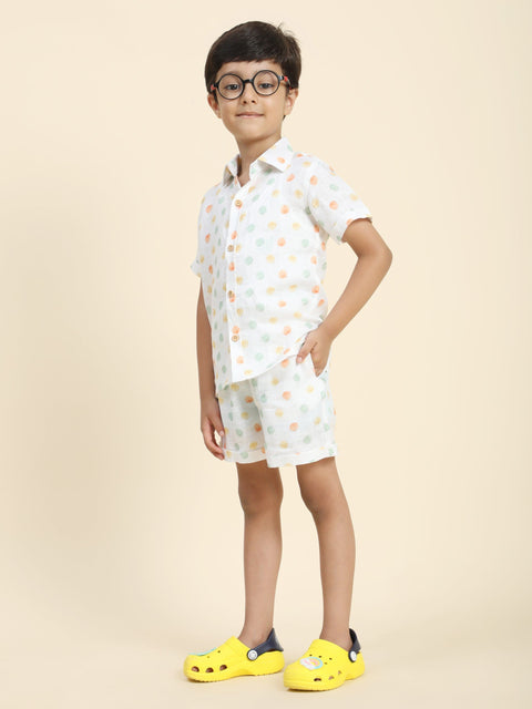 Pre-Order: Fireballs Printed Pure Linen  Premium Co-ords