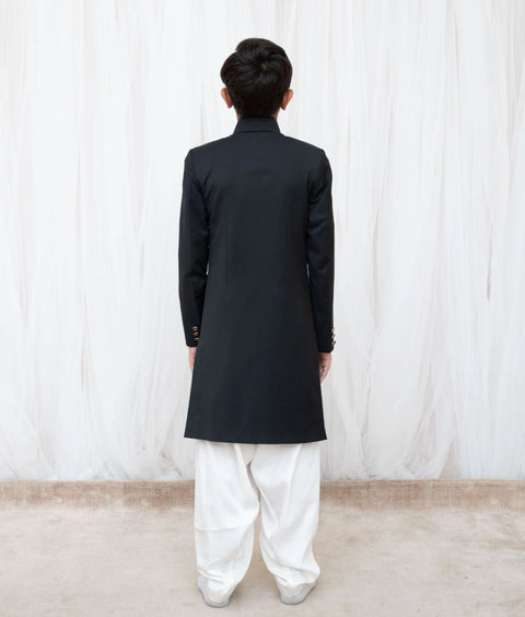 Pre-Order: Black Sherwani with Salwar