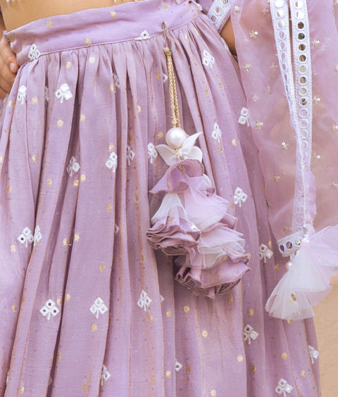 Pre Order : Lilac Bloom Lehenga Set