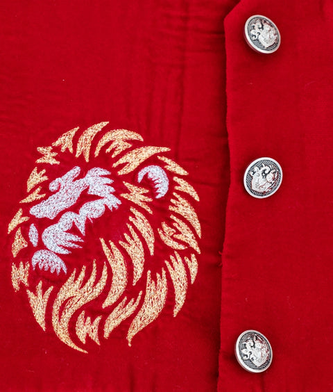 Pre Order : Maroon Velvet Waist Coat Set