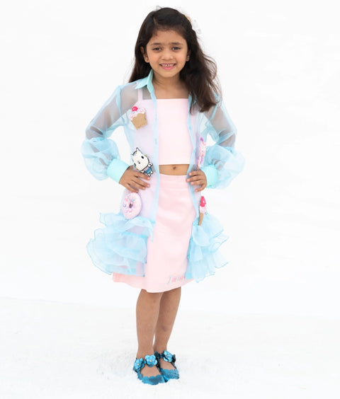 Pre-Order: Pink Top with Skirt and Jacket