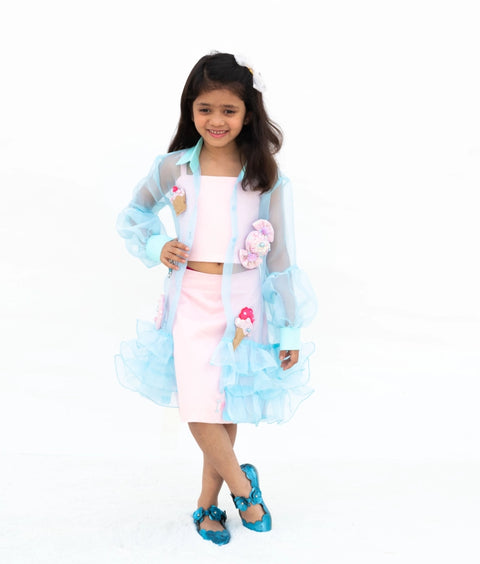 Pre-Order: Pink Top with Skirt and Jacket