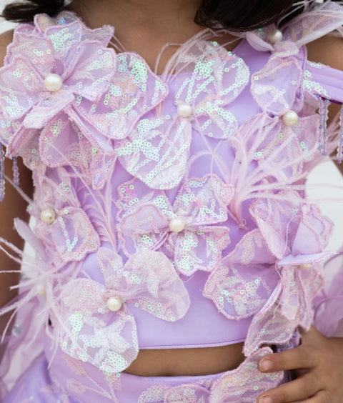 Pre-Order: Lilac Embroidered Lehenga Choli