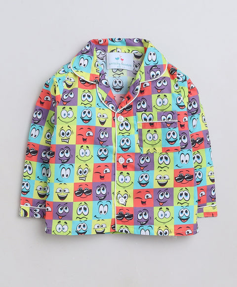 Pre-Order: Funny Faces Print Night Suit