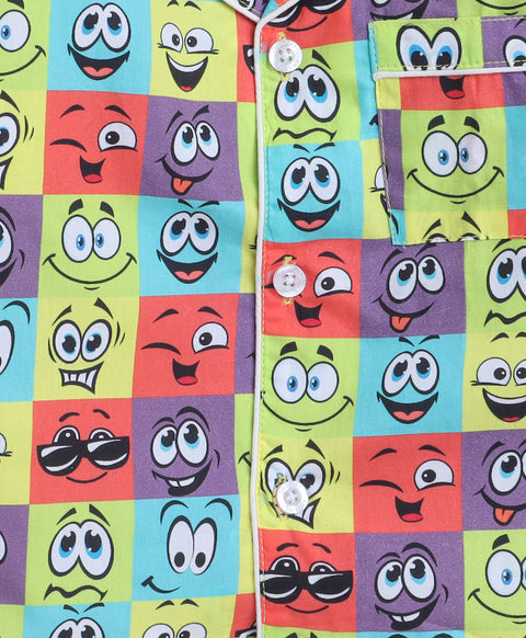 Pre-Order: Funny Faces Print Night Suit