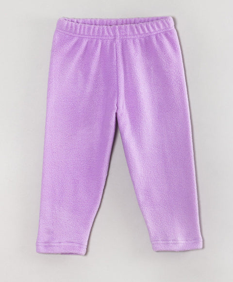 Pre-Order: Full sleeves round neck winter fleece set with with owl  patchwork-Purple