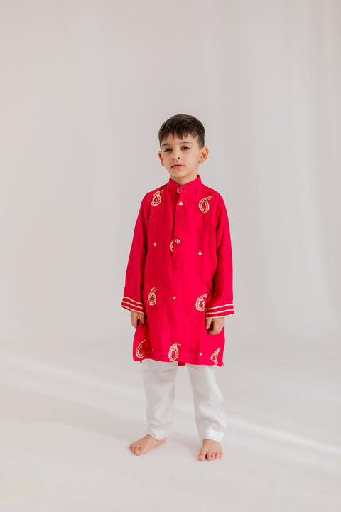 Pre-Order: Gulab Gota Kurta Set