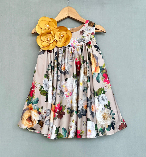Pre-Order: Floral Dress with Handmade flowers