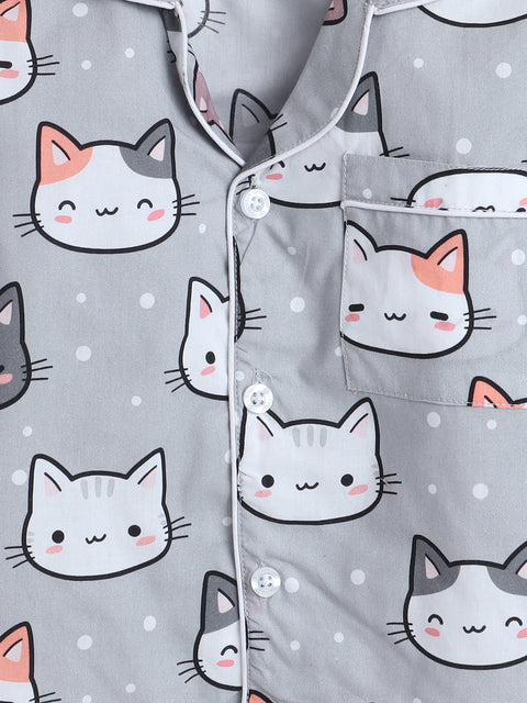 Pre-Order: Greycats Print Night Suit
