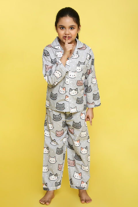 Pre-Order: Greycats Print Night Suit