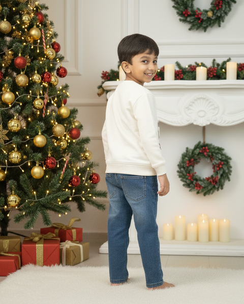 Pre-Order: Kids' Festive Threadwork Appliqué Jumper